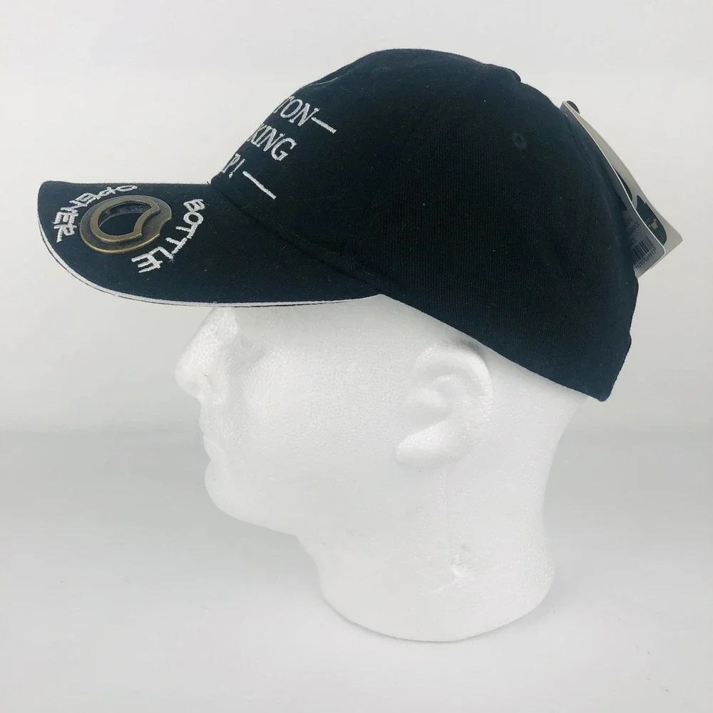 Boston Drinking Cap Strapback Hat Bottle Opener Liffey Irish Ireland Black NWT